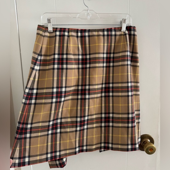 brooks brothers, vintage | plaid buttoned/pleated skirt - Picture 2 of 8